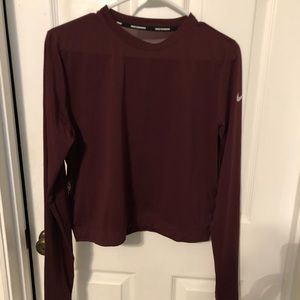 Burgundy Nike dri fit crop top